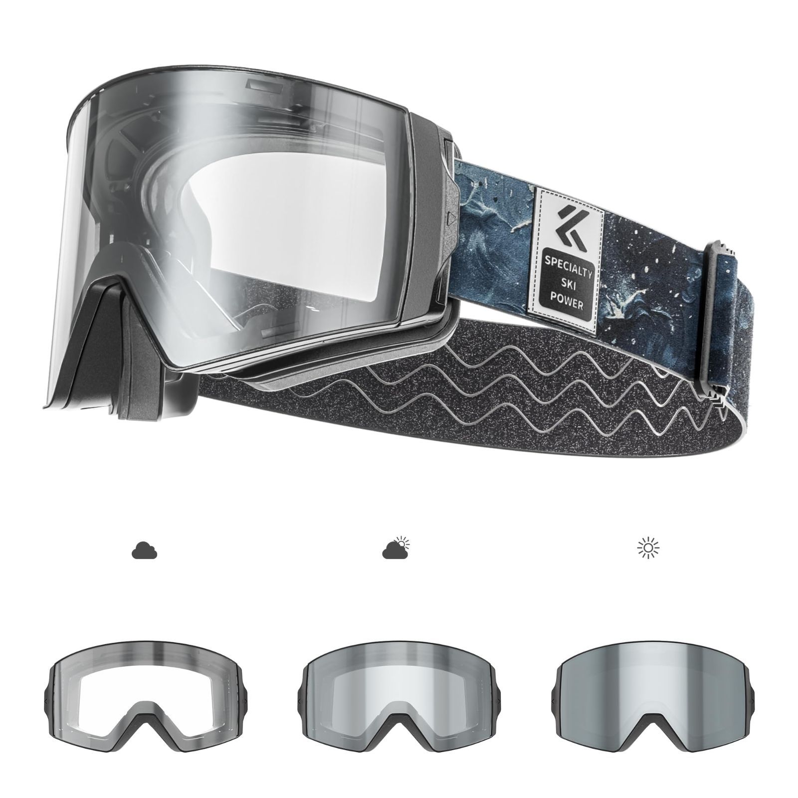 ゴーグル 対応スノボ 雪山登山 軽量TPUフレーム スキー スノーモービル 快適EVAフォーム スノーボード 大視界 曇り止めダブルレンズ レディース UV 400 メンズ スキーゴーグル 紫外線カット KAPVOE