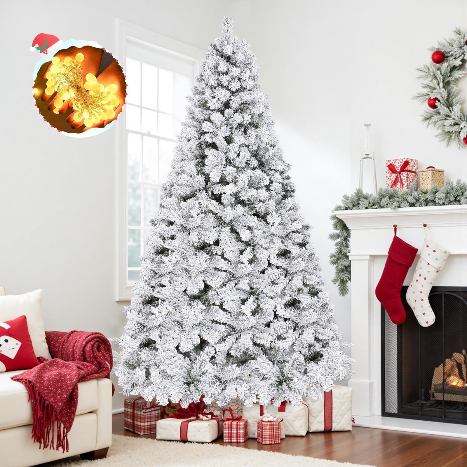 商品 店舗装飾 組立簡単 モミの木 ライト付き 白 ツリー 1100本の枝 高濃密度 おしゃれ 210 tree プレゼント christmas ヌードツリー リアル 電飾付き 雪化粧 cm QUEEN