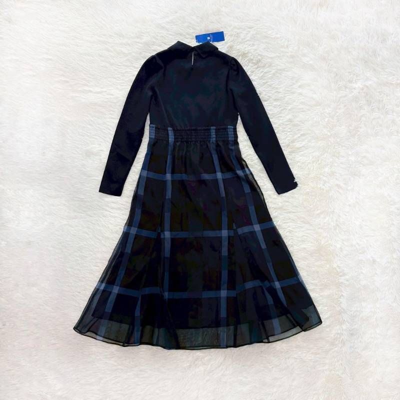 極美品✨ブルーレーベルクレストブリッジ チェック ベルト ロングワンピース 紺 タグ付き・未使用品】 ブルーレーベル クレストブリッジ ワンピース