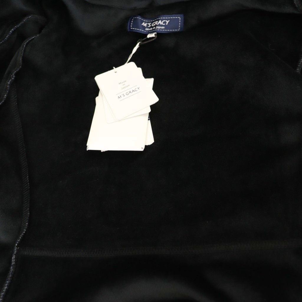 エムズグレイシー M'S GRACY 裏起毛デニムライクジップアップフード