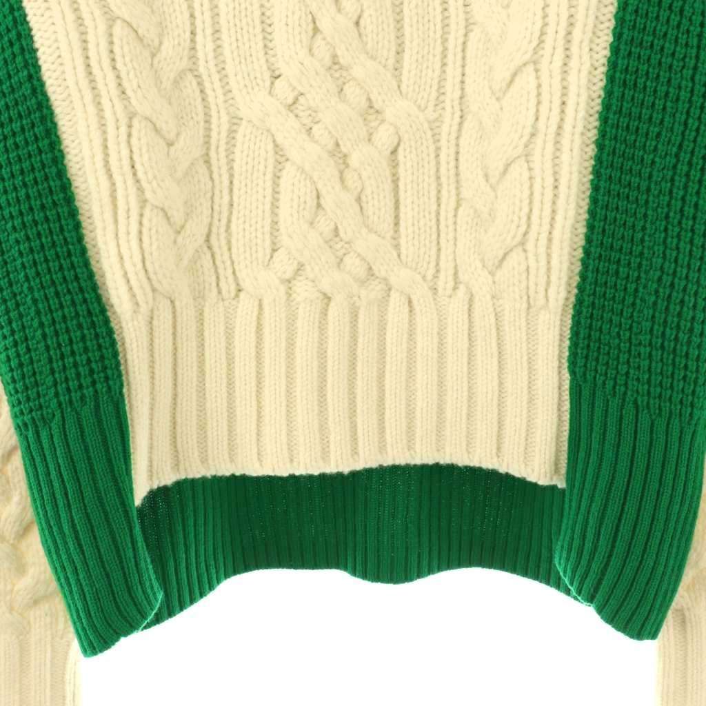 サカイ sacai バイカラーケーブルニット セーター 長袖 1 オフホワイト