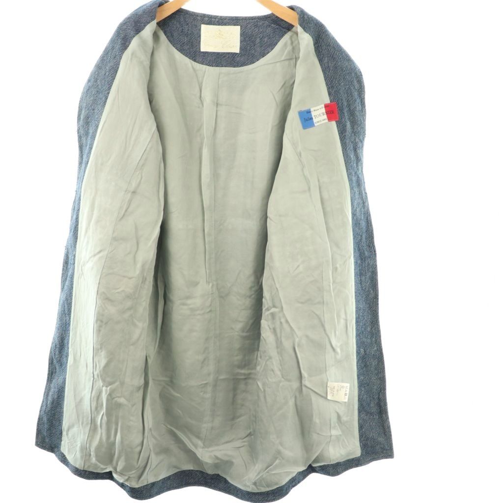 グレースクラス GRACE Class デニム切替 ツイードコート ノーカラー