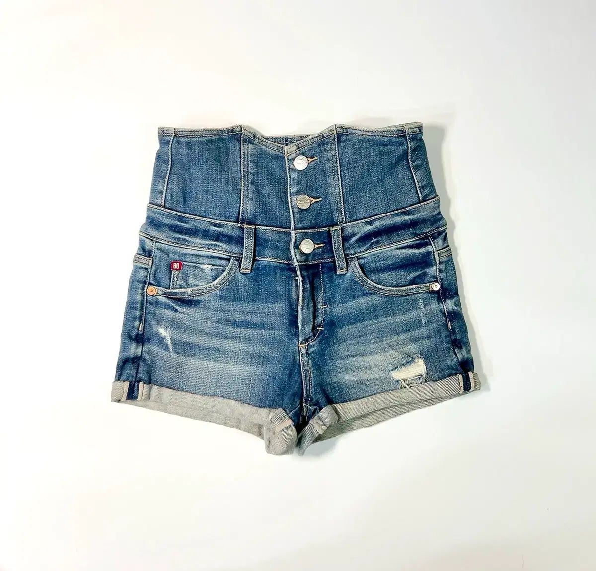 Miss Sixty ヴィンテージ マックス ハイウエスト ロールアップ ハーフパンツ 26