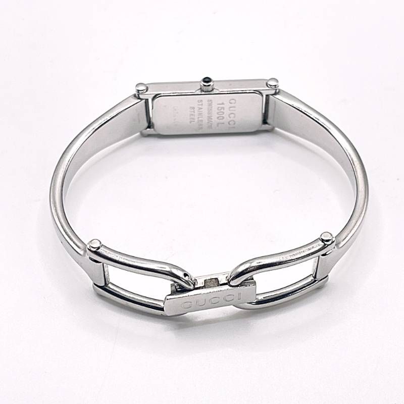 稼働 GUCCI グッチ 1500L レディース腕時計 シルバー アイボリー文字盤