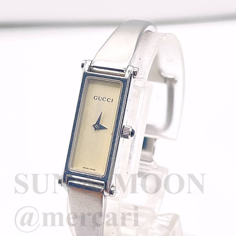 稼働 GUCCI グッチ 1500L レディース腕時計 シルバー アイボリー文字盤