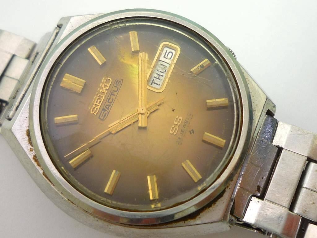 セイコー5アクタスSS 23JWELS ガラス傷無し 美品です JA-1608| セイコー 5アクタス 6106-7690 デイデイト 3面カットガラス