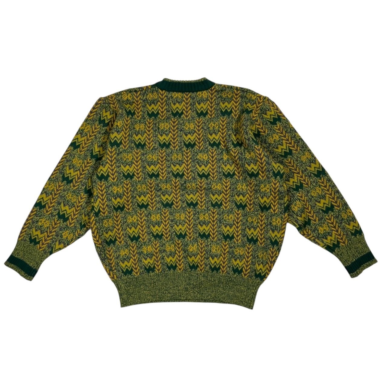 90s クリスチャンディオール ウールニット イタリア製 ペールグリーン 90s ビンテージ Christian Dior クリスチャンディオール 総柄 ウール