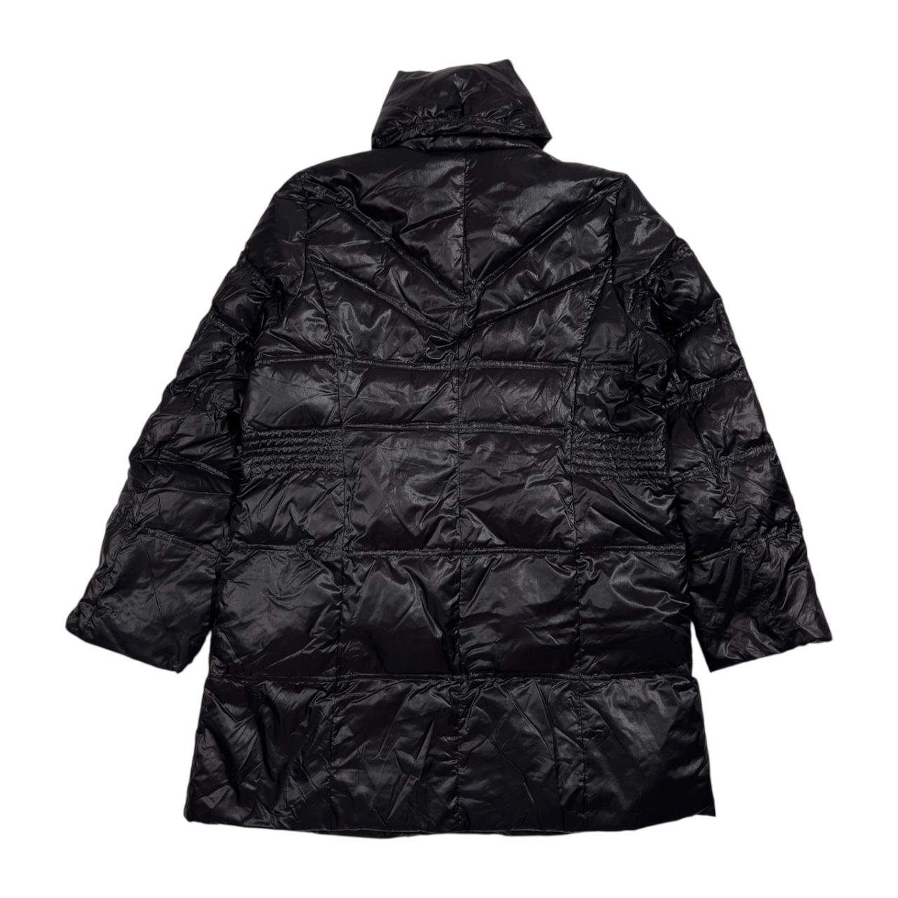 【美品】VALENZA　コート　軽量　ナイロン　黒　ラインストーン VALENZA バレンザ 近年モデル ラインストーン ワッペン ダウン コート