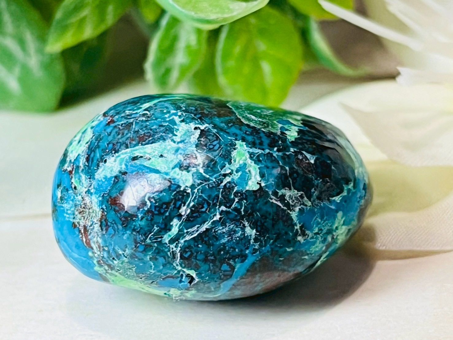 女神の石✨ クリソコラ 珪孔雀石 タンブル 原石 蛍光鉱物 - メルカリ