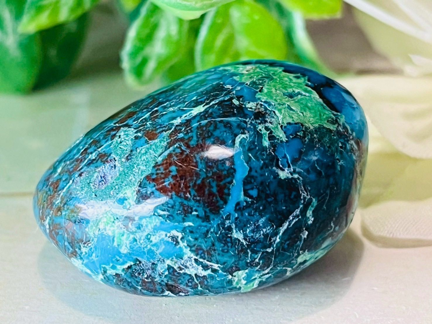 女神の石✨ クリソコラ 珪孔雀石 タンブル 原石 蛍光鉱物 - メルカリ