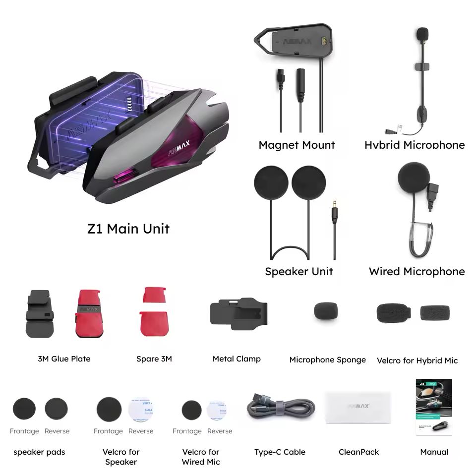 ASMAX Z1 インカム マグネットマウント バイク ツーリングに最適