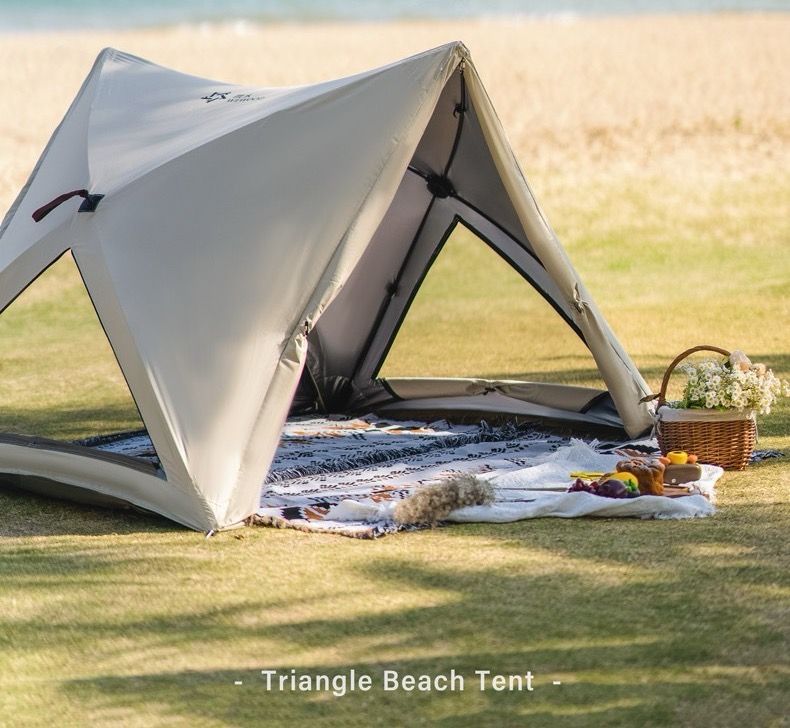 大好評 3秒で設営 収納 三角テント 通気性 全面メッシュで虫対策OK ビーチ キャンプに最適