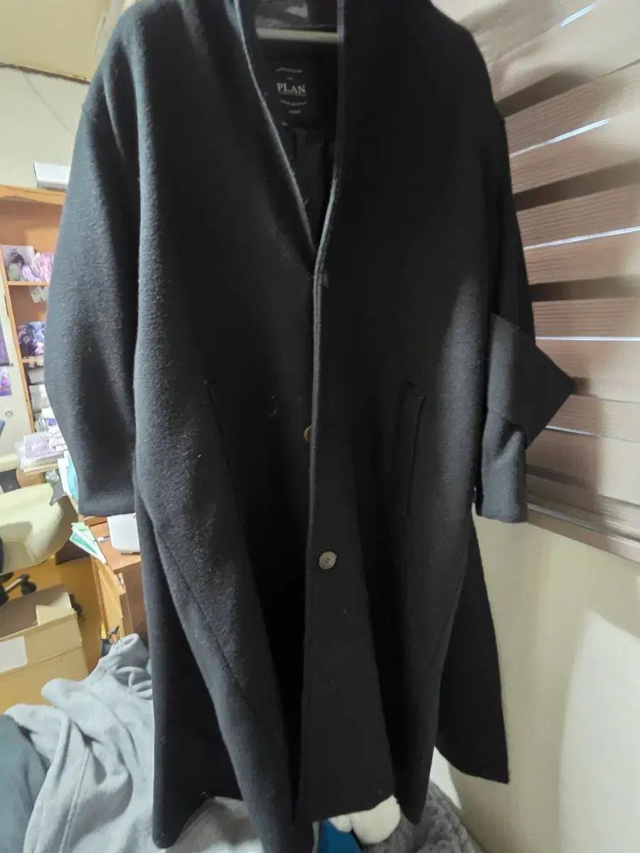 プラン ブラック ロング コート