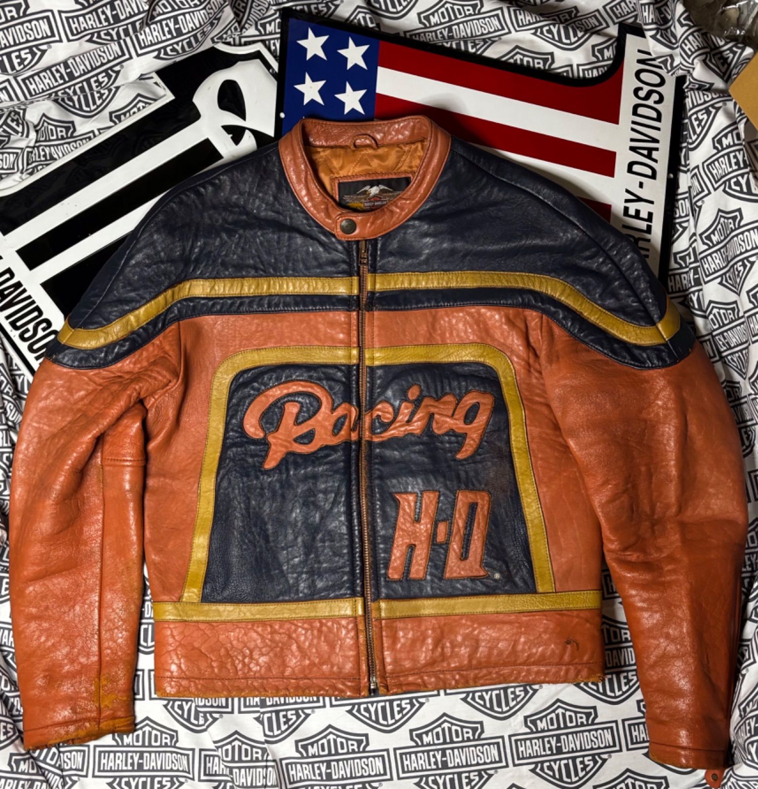 70~80s VINTAGE HARLEY DAVIDSON ライダースジャケット レザー