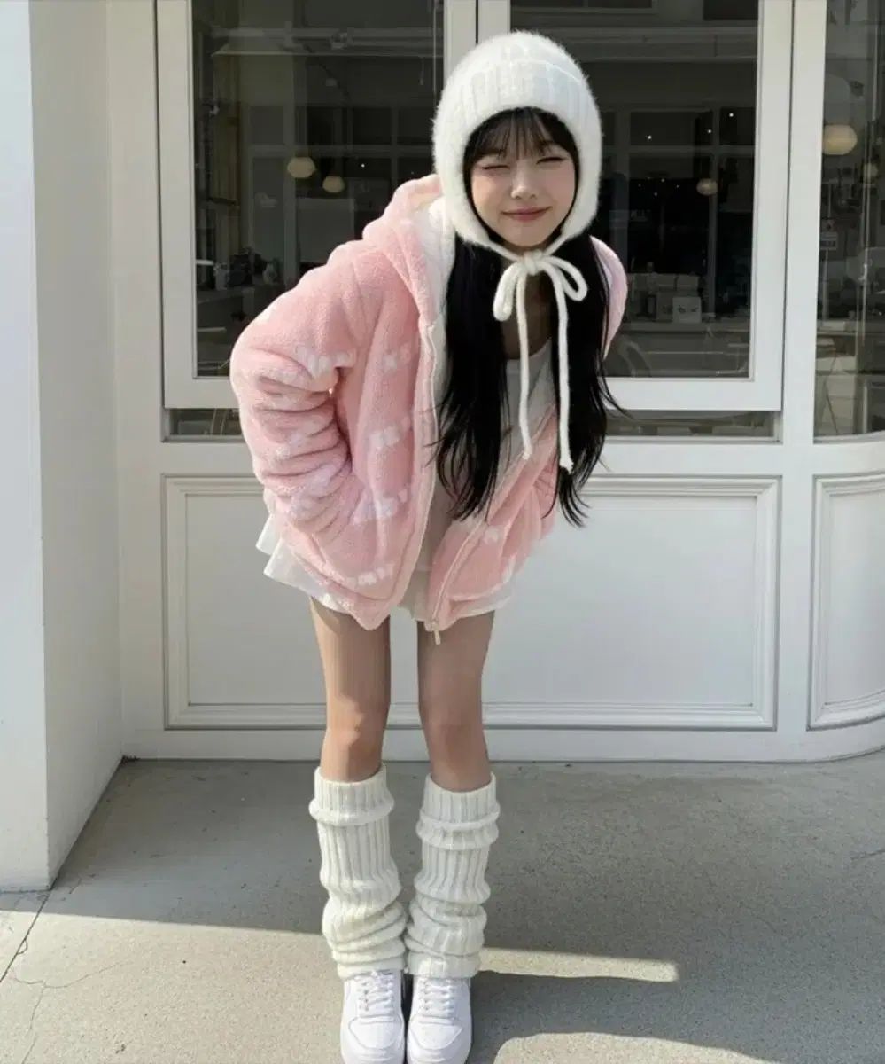 NERDY NDIY ミュール リバーシブル ロゴ ファージャケット フリース