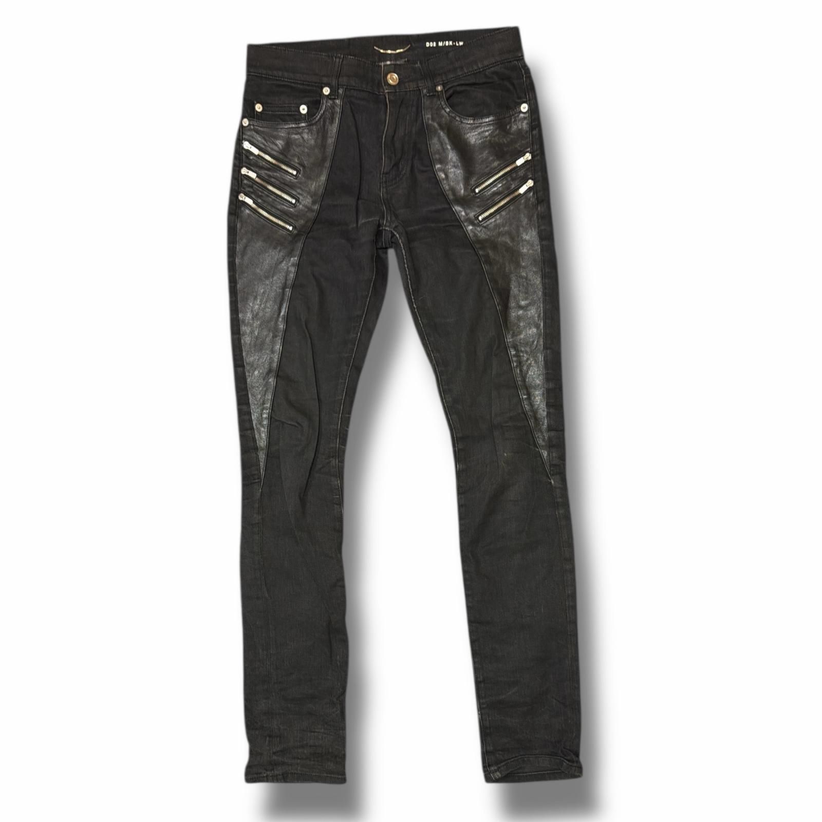 SAINT LAURENT PARIS Leather Biker Denim レザーバイカーデニム