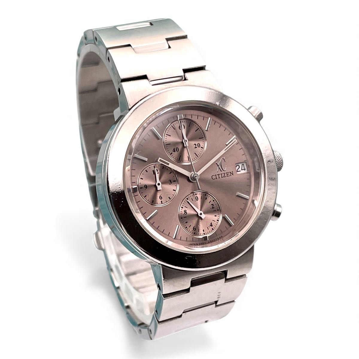 美品□稼働 シチズン XC クロスシー 0560-H25969 ピンクダイヤル