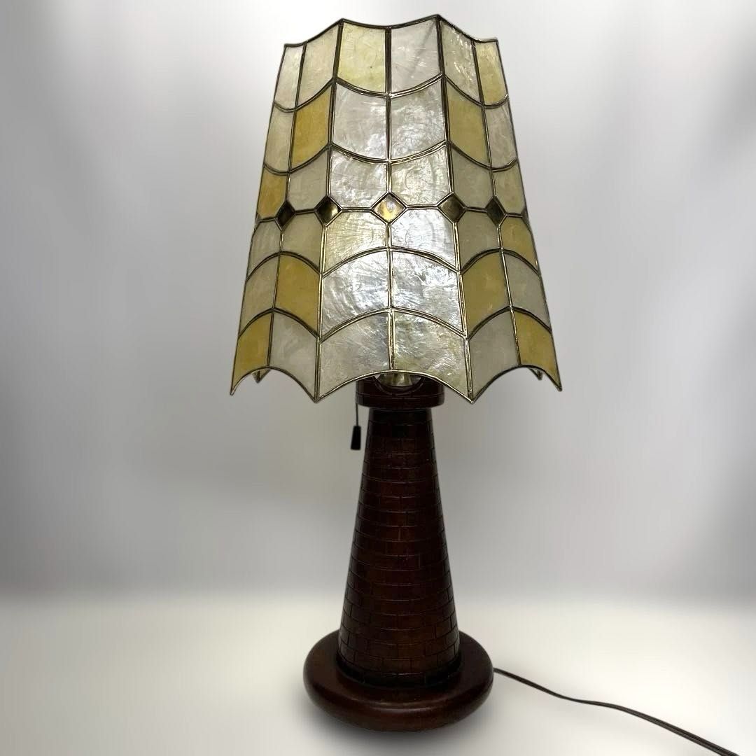 アンティーク 竹中 カピス貝 シェード スタンドランプ シェル ヴィンテージ アンティーク 竹中 カピス貝 シェード スタンドランプ シェル