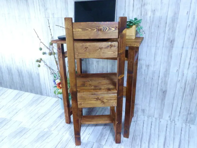 ハンドメイド 1人掛けチェア ストレートタイプ（ダークチーク色） ハンドメイド 1人掛けチェア ストレートタイプ（ダークチーク色）