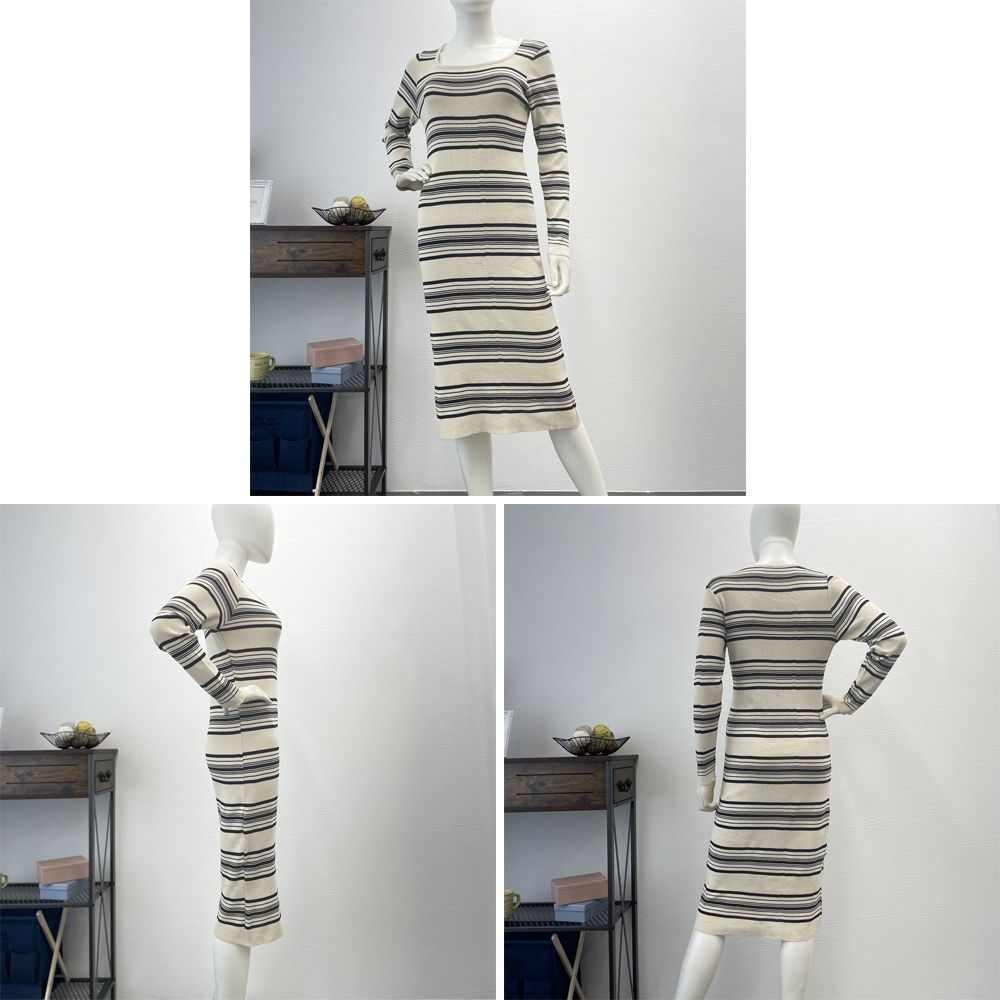 ワンピース ボーダー柄ニットワンピース SK19999660-9051 - メルカリ