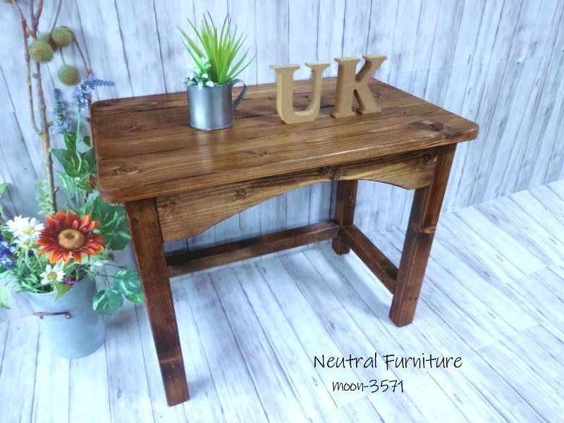 ハンドメイド キッズデスク ダークチーク色