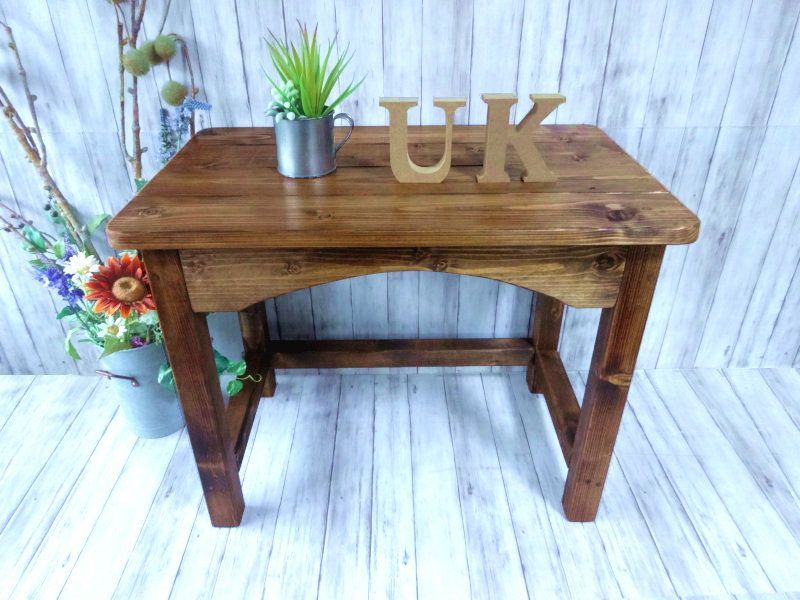 ハンドメイド キッズデスク ダークチーク色