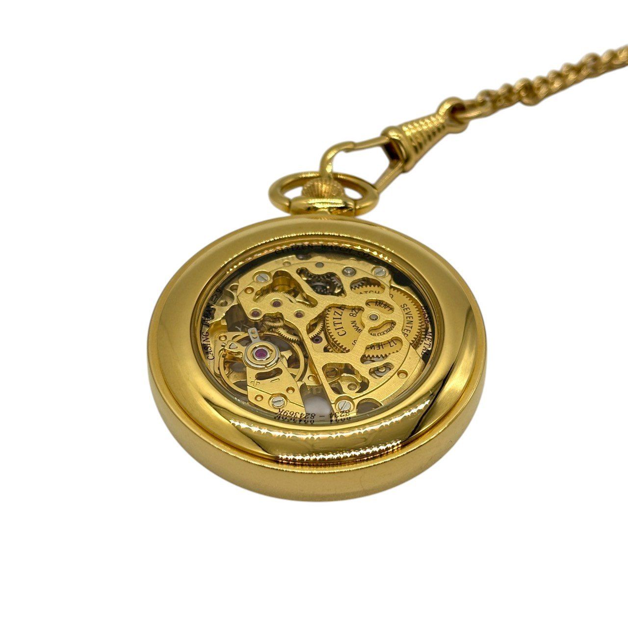 時を愉しむ機構美】 CITIZEN シチズン 懐中時計 手巻き スケルトン 裏
