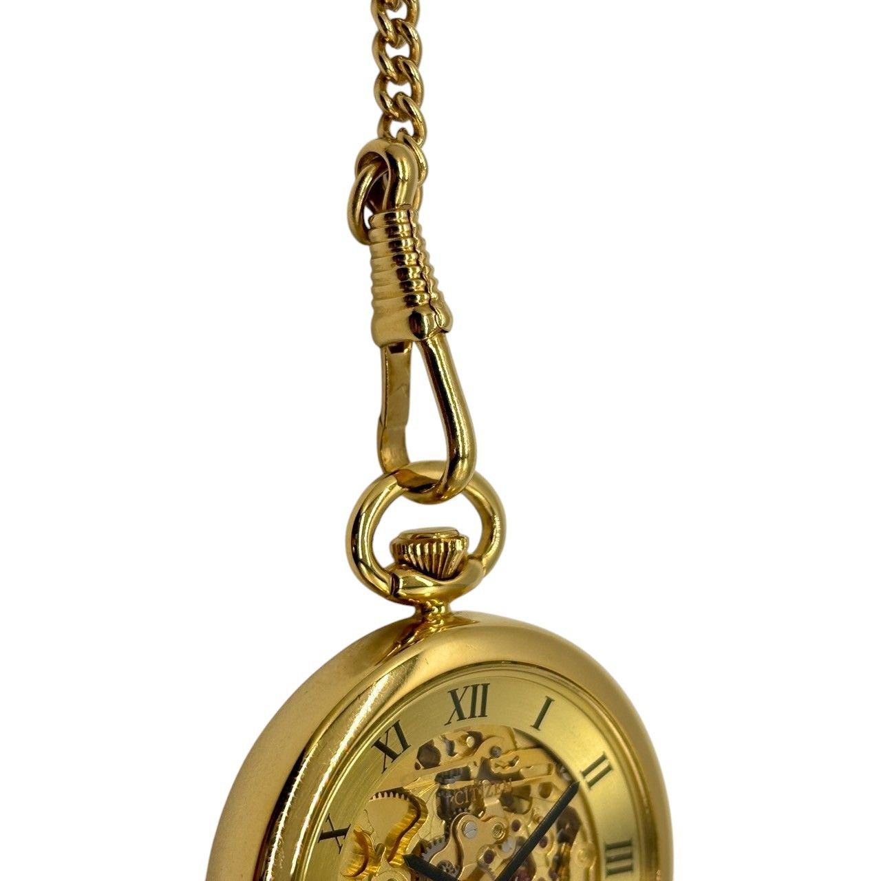 時を愉しむ機構美】 CITIZEN シチズン 懐中時計 手巻き スケルトン 裏