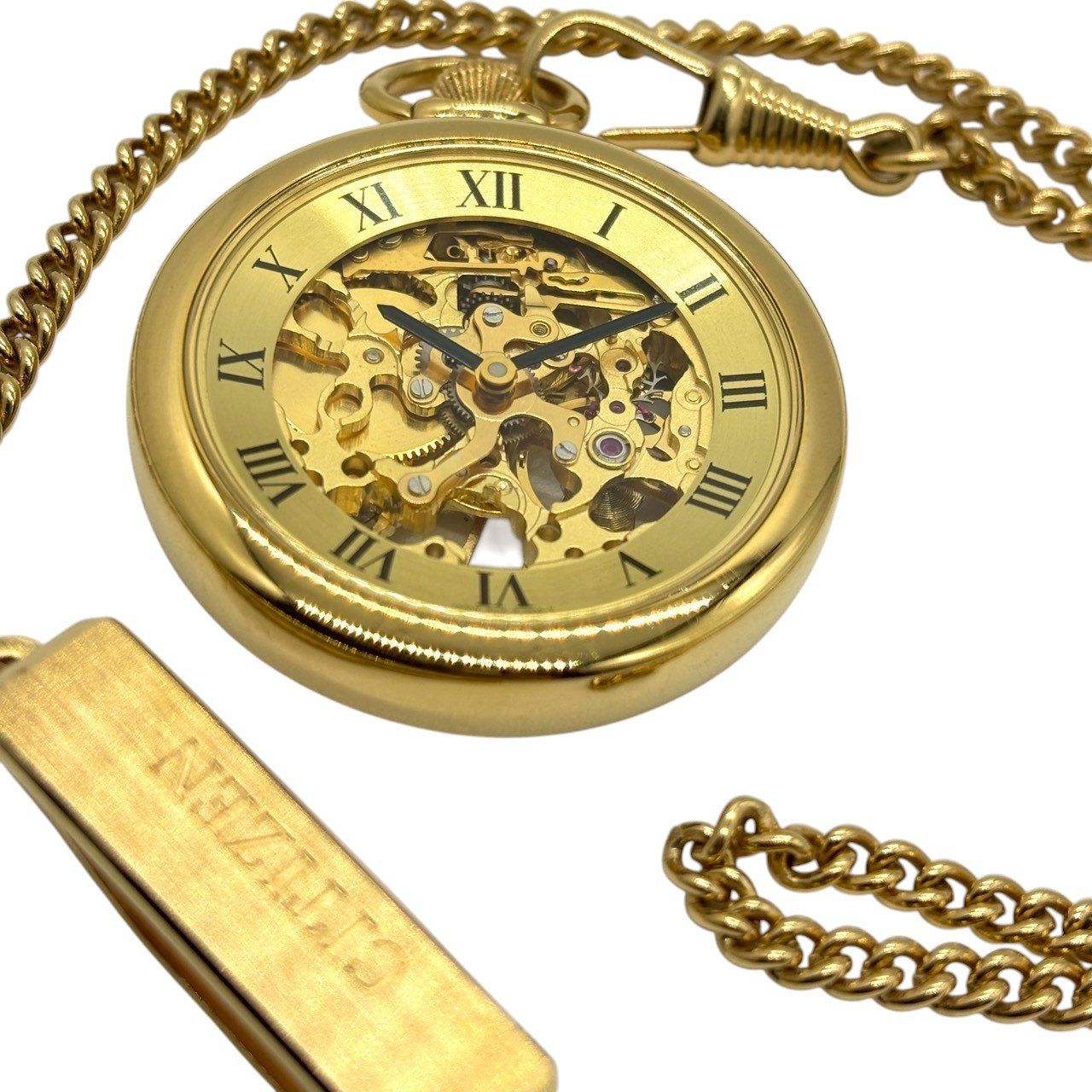 時を愉しむ機構美】 CITIZEN シチズン 懐中時計 手巻き スケルトン 裏