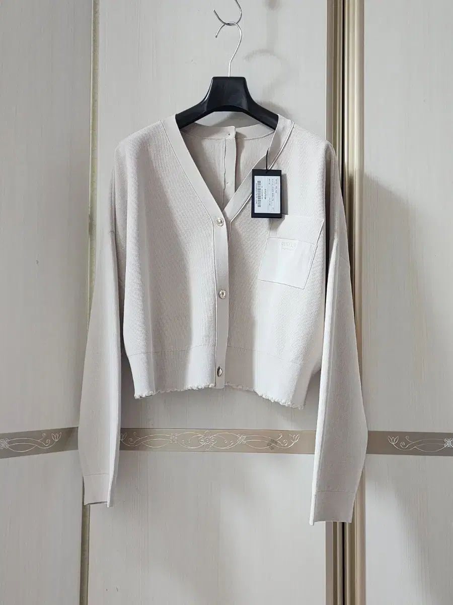 ハンサム システム ツーウェイ スキャロップ ヘム クロップド ニット カーディガン