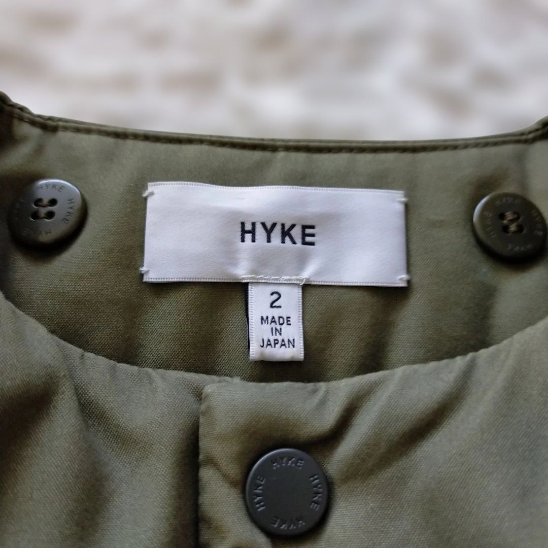 サイズ2】Hyke OXFORD COLLARLESS BIG JACKET オーバーサイズ