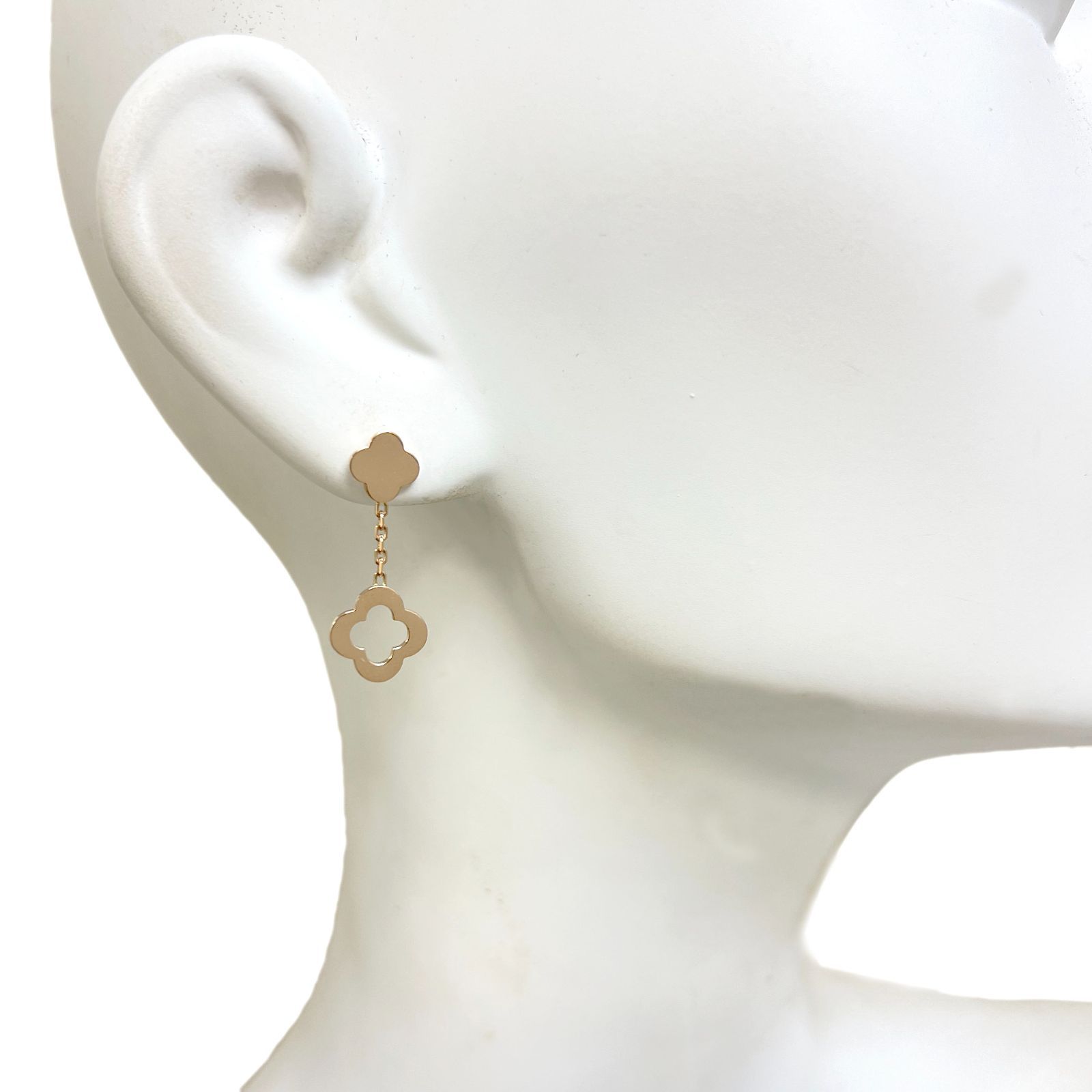 Van Cleef-Arpels ヴァンクリーフ-アーペル ピアス ビザンチン アルハンブラ 750 K 18 PG VCA スイング ブラ クローバー