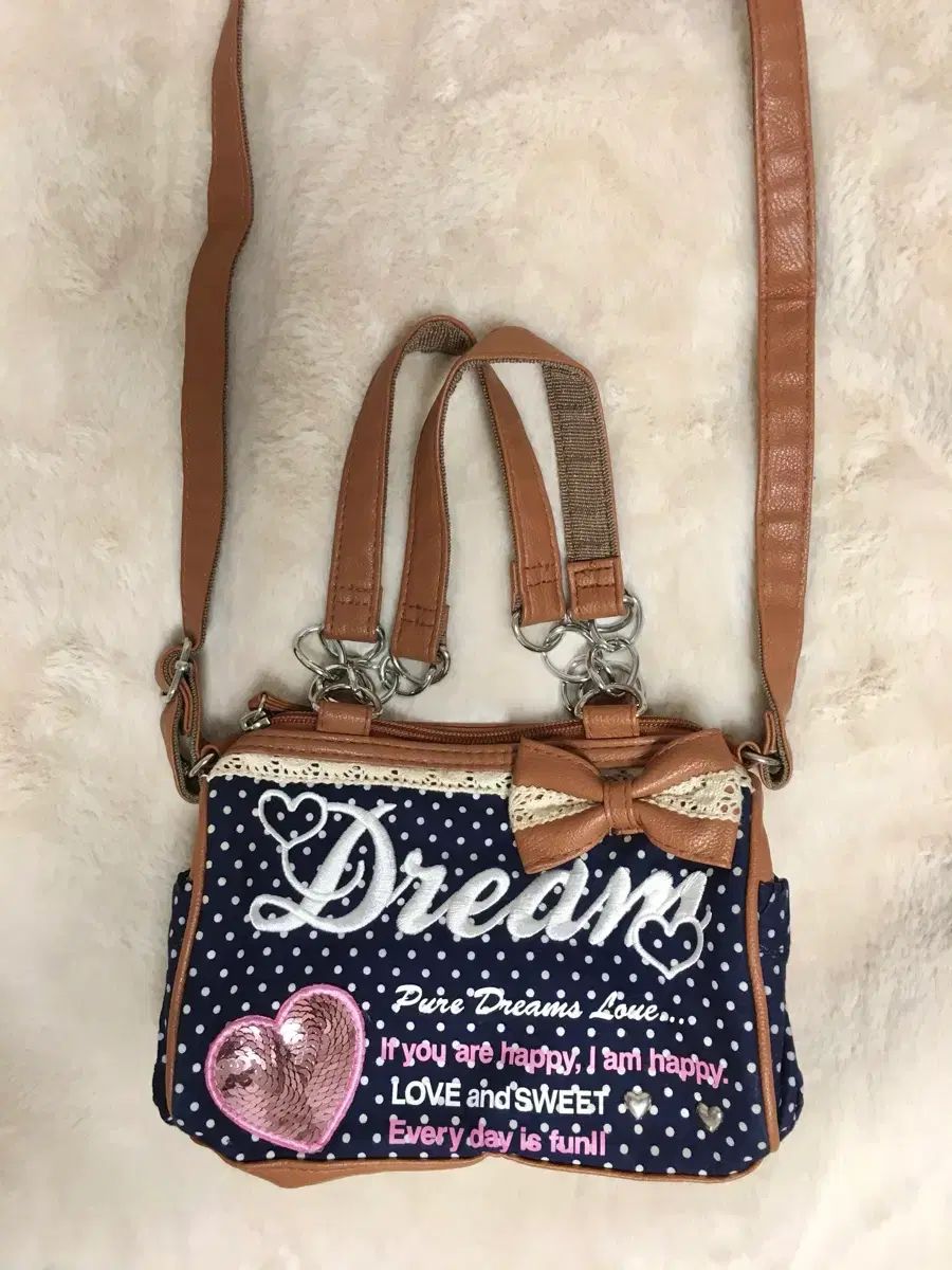 ピンターレスト ヴィンテージ チャーム ラテギャル ドット クロスバック バッグ