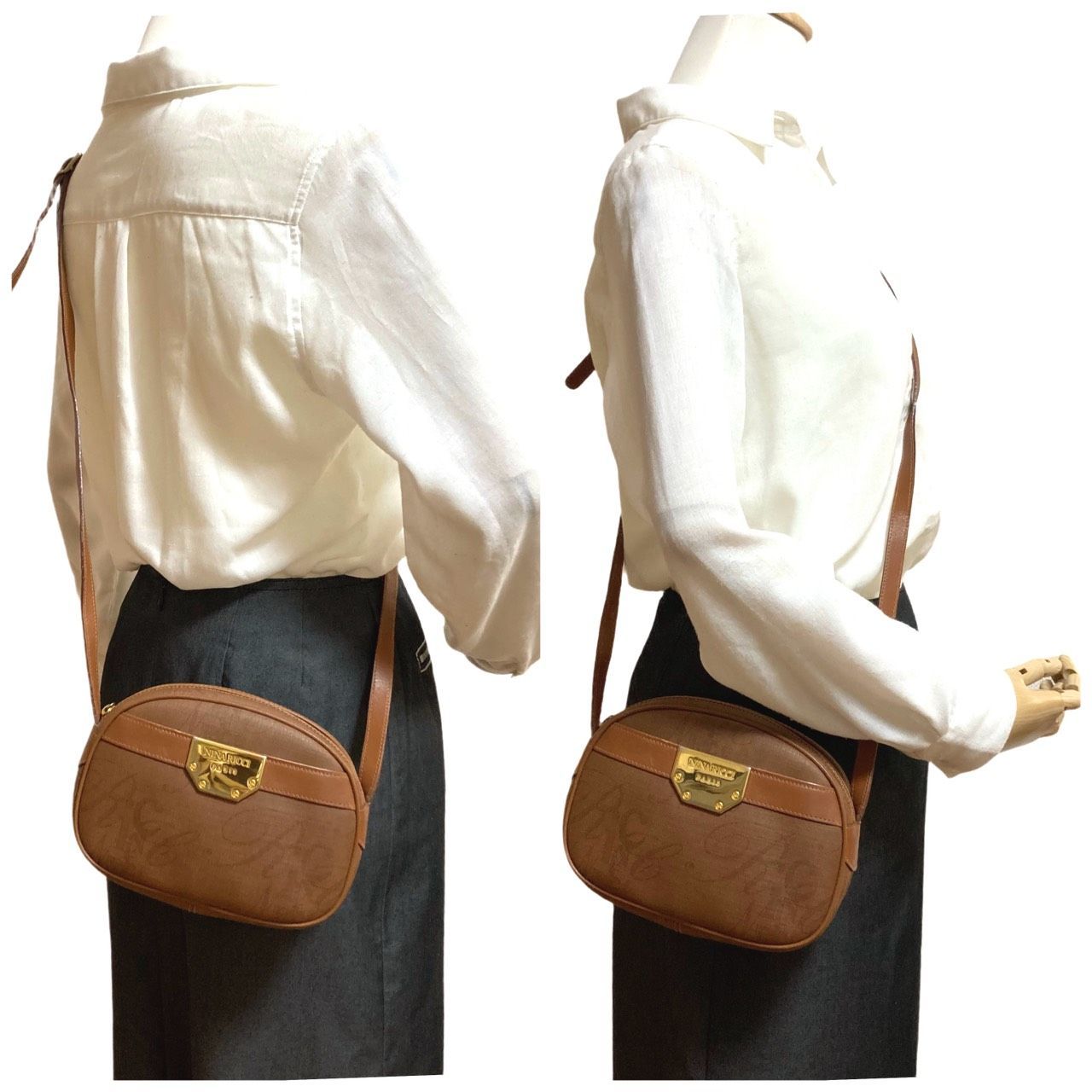 ニナリッチ NINA RICCI ミニ ショルダーバッグ ヴィンテージ ブラウン