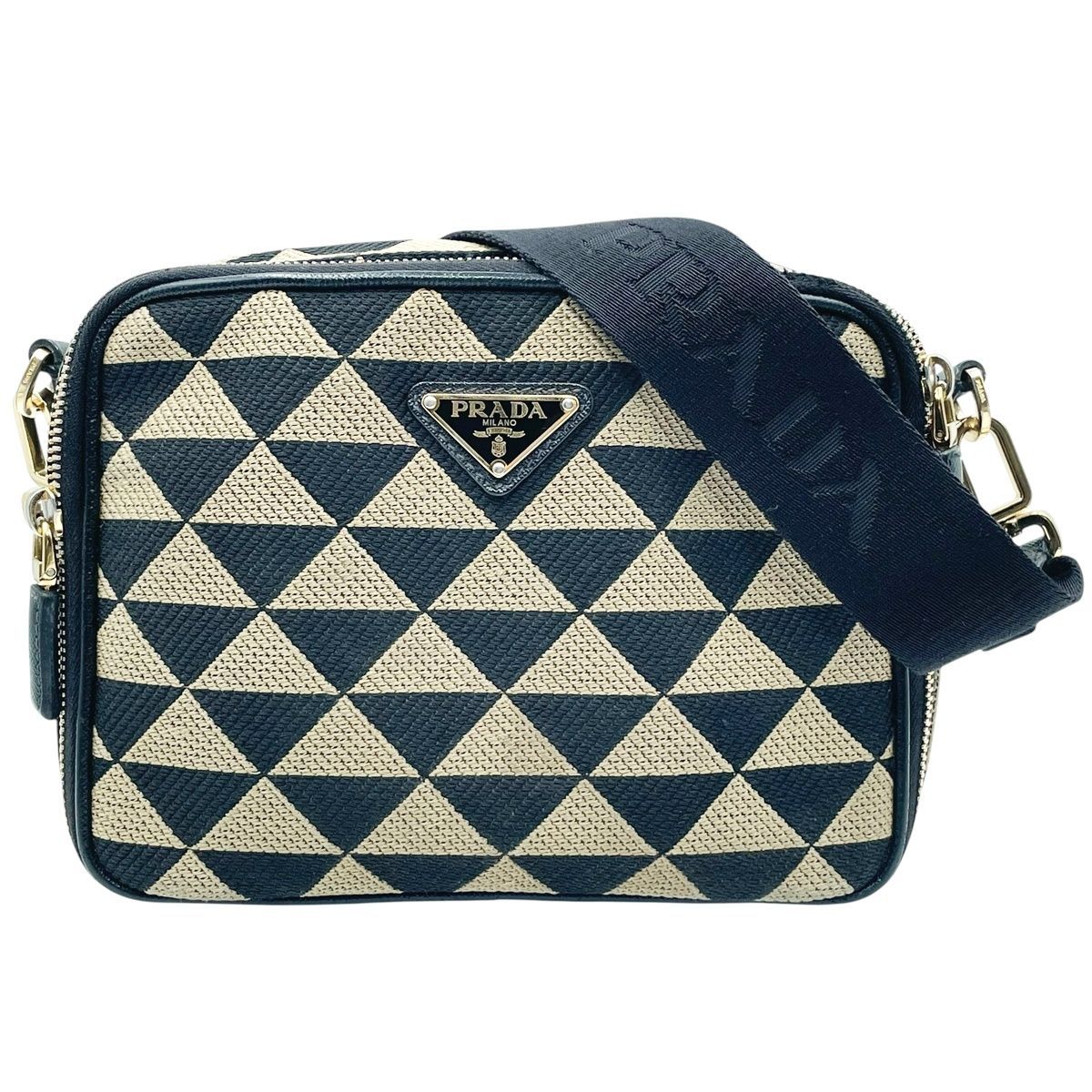 中古】 PRADA プラダ ブリック エンブロイダリーファブリック