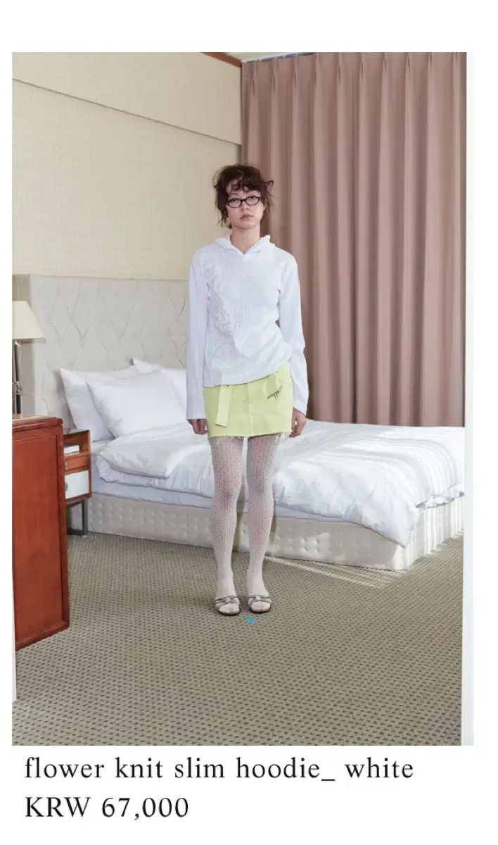 영 마일 ウェア フラワー ニット フーディー