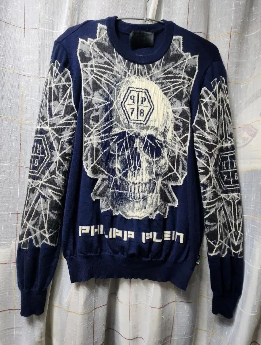 美品】フィリッププレイン ジップアップ ブラック スカル ドクロ 希少