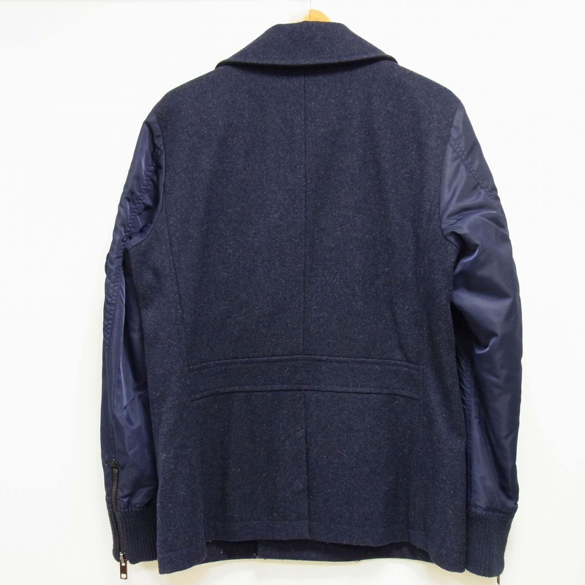 美品☆DIESEL ディーゼル MA-1ドッキング Pコート メンズ ネイビー