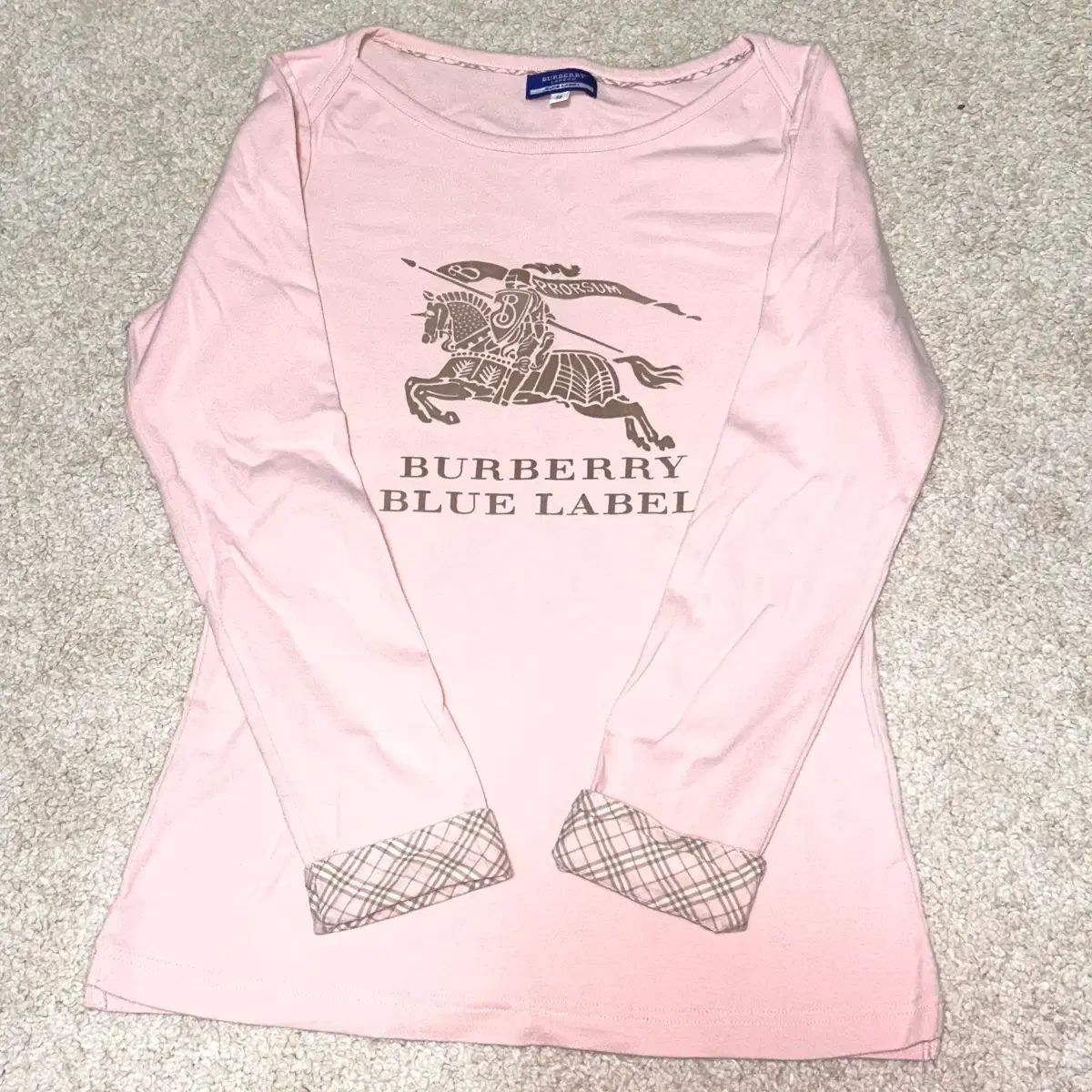 BURBERRY バーバリー ブルーレーベル ボートネック ロングスリーブ ピンク ノヴァチェック