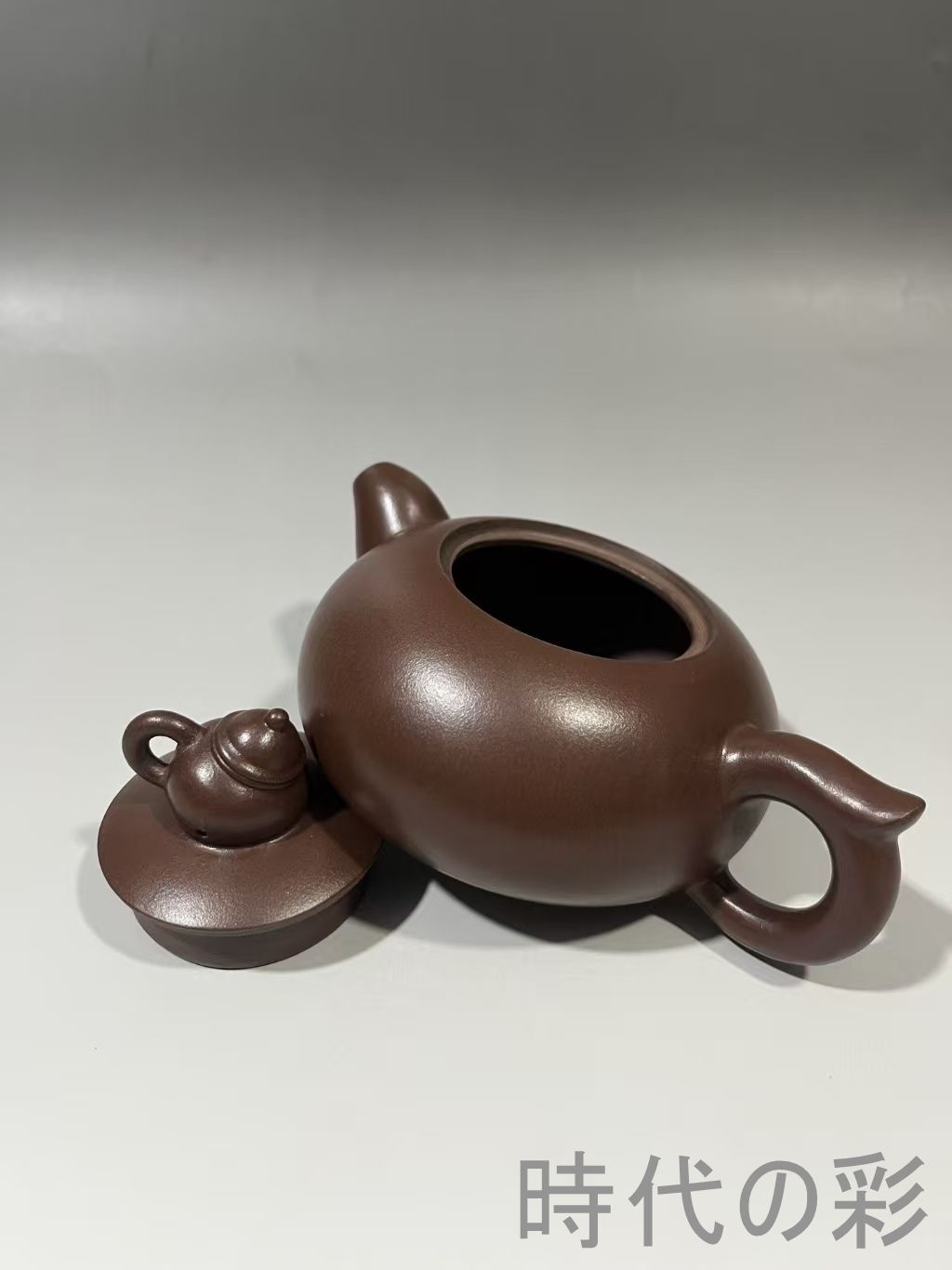 中国古美術・原鉱段泥石瓢紫砂壺・蓋款：顧景舟・紫砂壺・段泥・急須・茶壺・茶道具 旧蔵 顧景舟 壺中壺】原鉱紫泥 名家紫砂壺 茶器 急須 手作り 宜興 朱泥