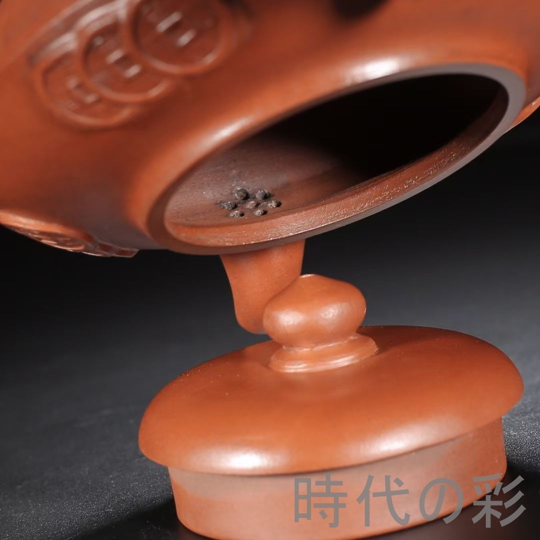  旧蔵 顧景舟 合歓壺 原鉱朱泥 紫砂壺 名家作款 茶器 急須 手作り 宜興 朱泥 紫砂 中国茶器 煎茶道具 時代物 唐物 在銘 骨董品 古美術 陶器 スパイスラック テーブルセッティング用品 急須 日本茶用品 茶器