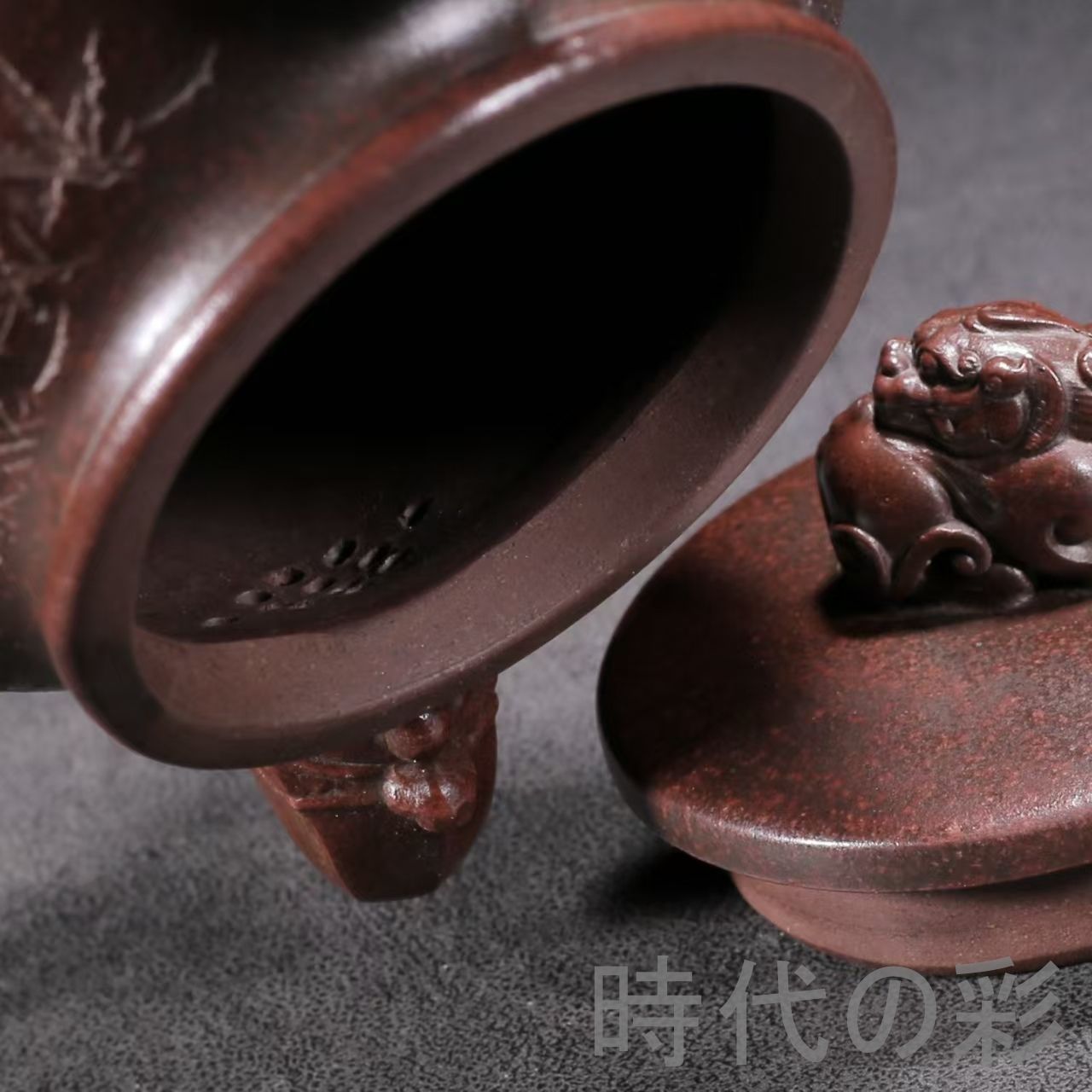  旧蔵 ?雲根 三足六方壺 原鉱龍血砂 紫砂壺 名家作款 茶器 急須 手作り 宜興 朱泥 紫砂 中国茶器 煎茶道具 時代物 唐物 在銘 骨董品 古美術 陶器 急須 日本茶用品 茶器