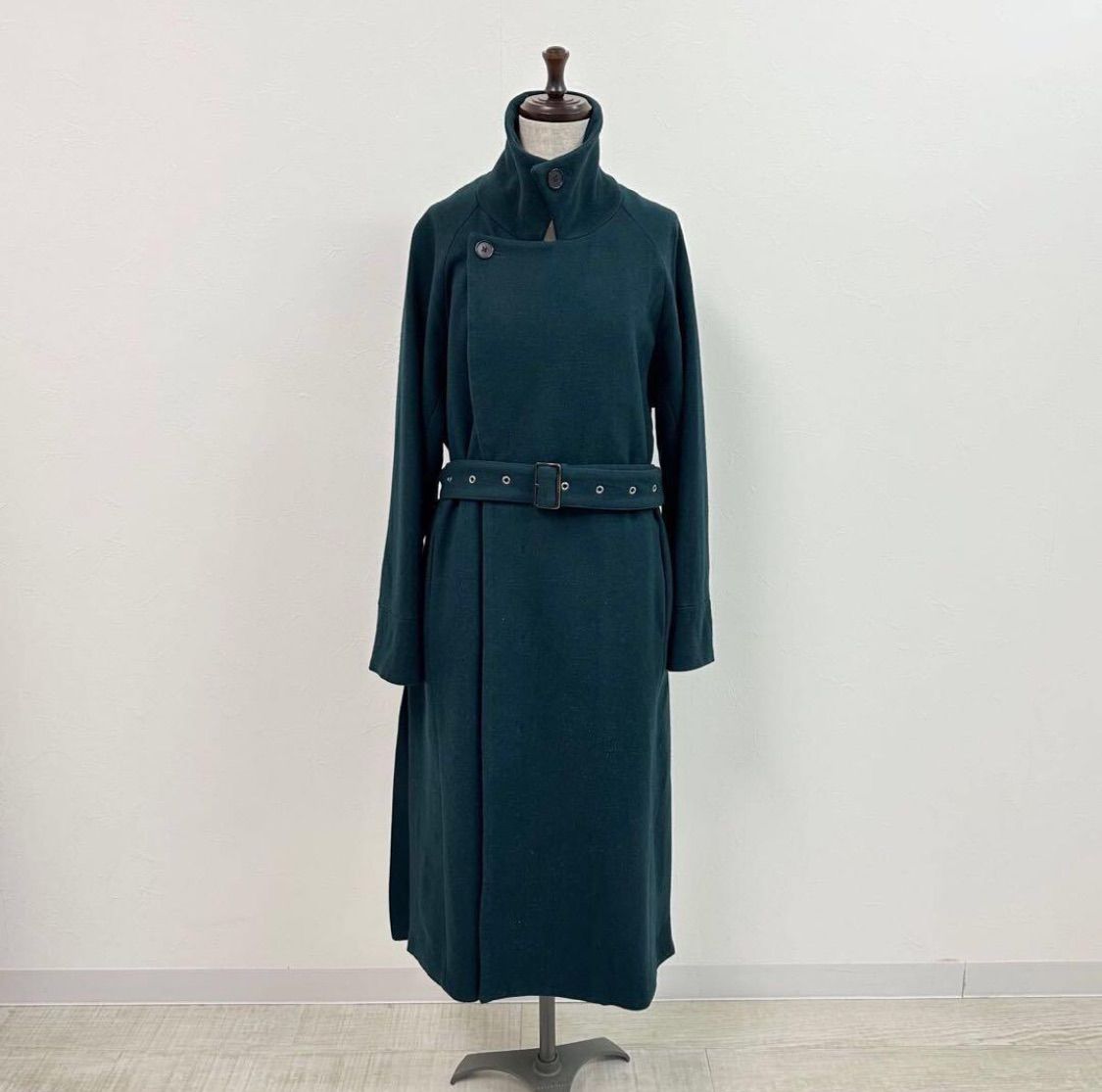 23 aw 2025 juha ユハ BELTED OVER COAT ベルテッド オーバー コート ロング MADE IN JAPAN グリーン 系 サイズ 3 612