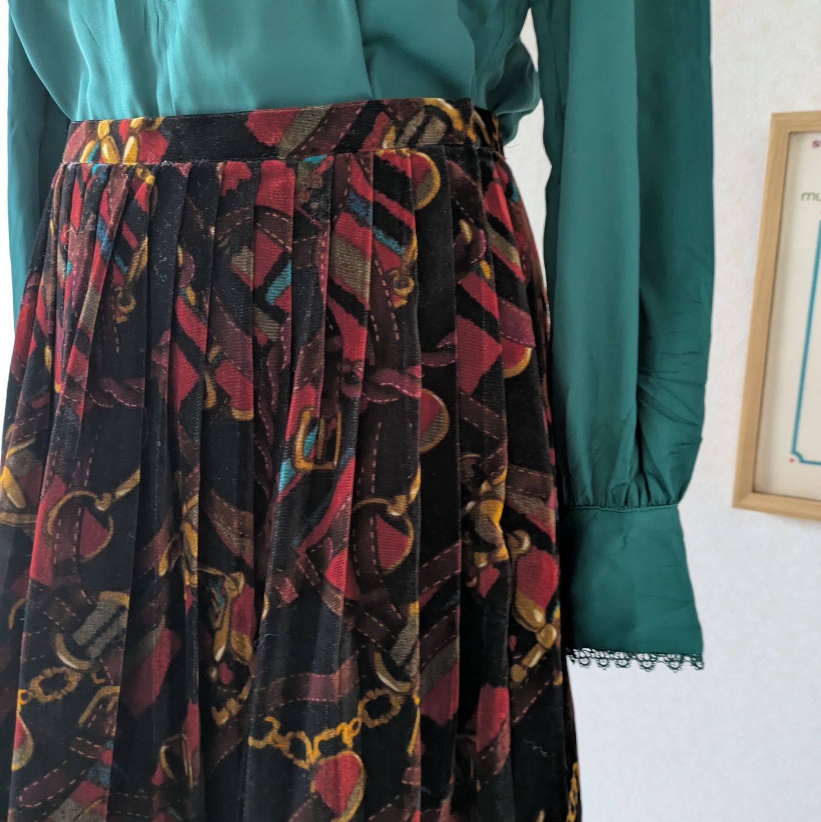 専用 ベロアスカート ベルベット スカート 古着 vintage ヴィンテージ CHRISTIAN AUJARD ベロアスカート サイズM〜L程度 used レディース古着