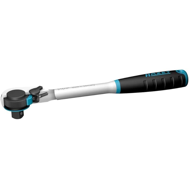 HAZET ハゼット 916 HP HiPer ラチェットハンドル 1 2インチ 12.5 mm ギア 作動角4度 最大トルク1000 Nm クロムバナジウム鋼 超高精密ギア 狭所作業 自動車整備 メカニック工具 ドイツ製