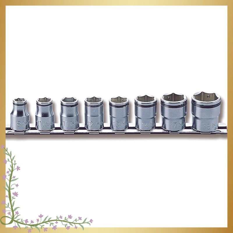 Koken 研究所 コーケン 3|8 9.5 mm SQ. ナットグリップソケットレールセット 8ヶ組 RS 3450 M|8 0