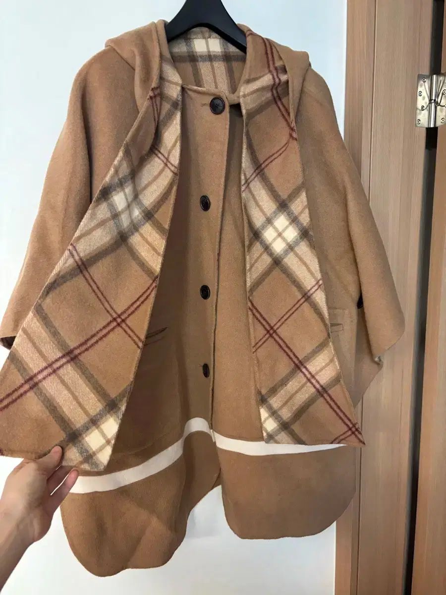 zooc ジューク ハンドメイド リバーシブル CHECK ケープ 購入 コート