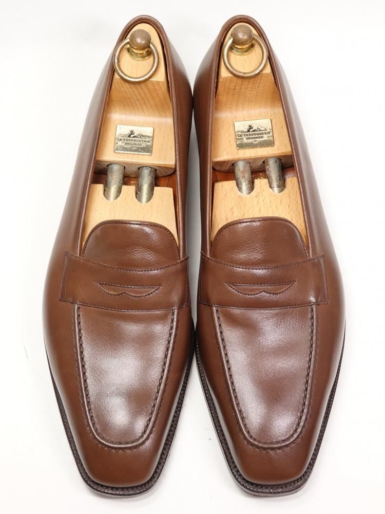 775 1113 程度 アンソニークレバリー ローファー ブラウン カーフ 8 5 E