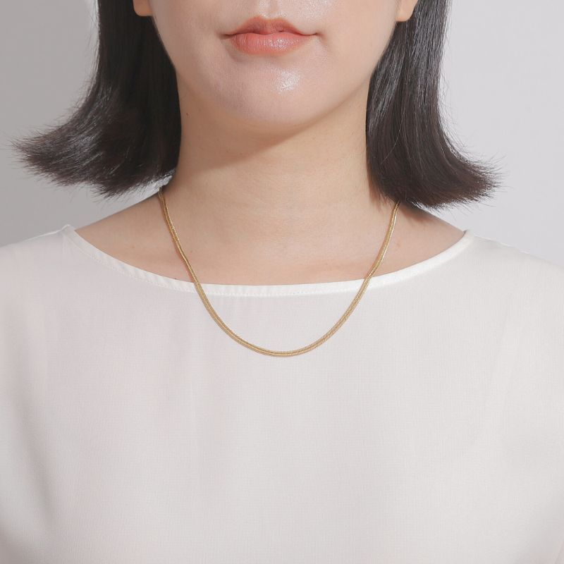 新品】K18 18金 中空喜平ネックレス（2面カットクワドループル）50cm