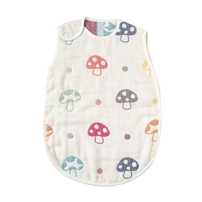 【100%新品，HOT】 10mois(ディモワ) - Hoppetta ふくふくガーゼ(6重ガーゼ) ベビースリーパー コットン100% 新生児~3歳頃まで champignon 着丈58cm 1 ベビースリーパー